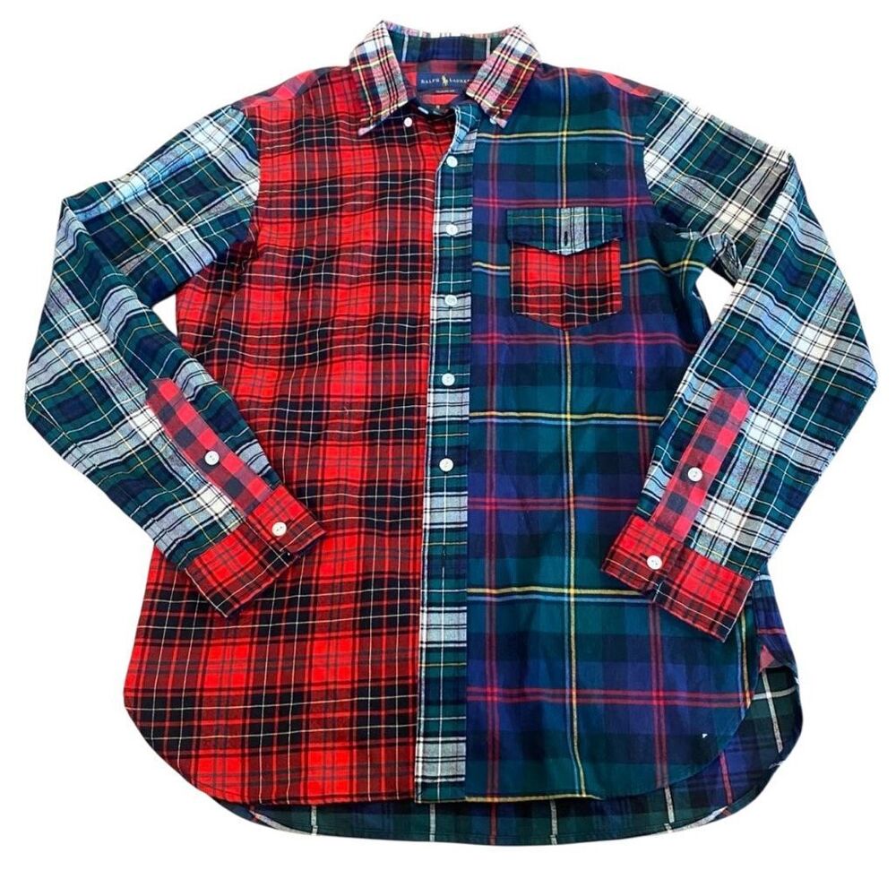 Polo Ralph Lauren Plaid Patchwork Button Down Fla… - image 6